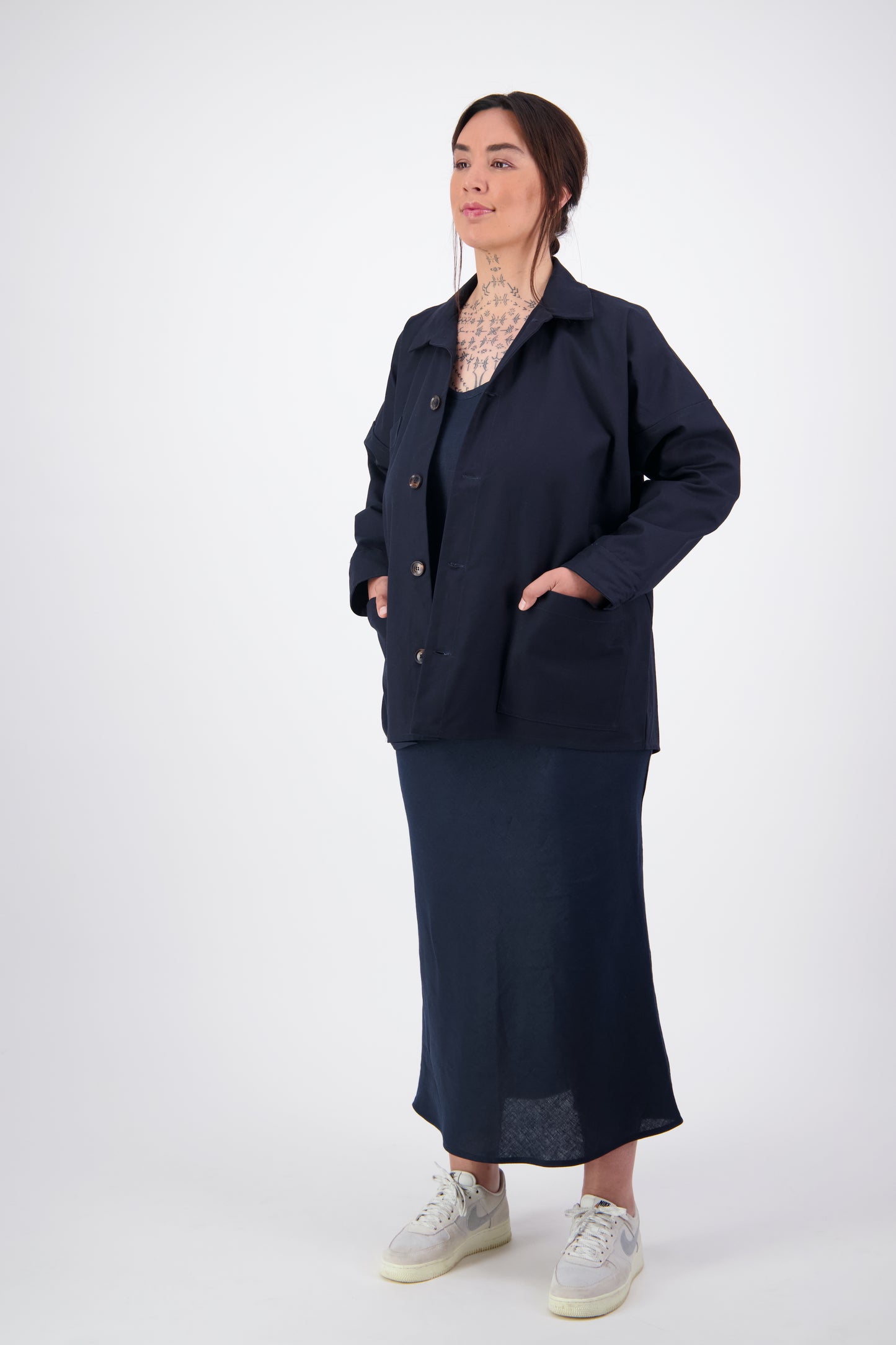 Florence Bias Skirt ~ Navy Linen (PRE - ORDER)